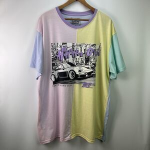Fresh Laundry Tokyo Racing Club Graphic T Shirt Pastel Colorblock 2XL